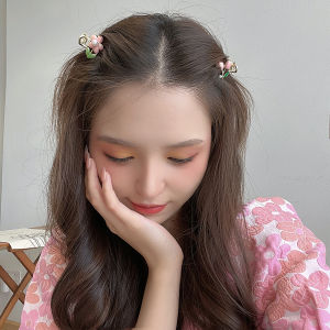 Pink Tulip Flower Hair Clip Metal Hairpin Pearl Small Grap Clip Women Girls Bangs Hair Holder Forehead Hair Clip Hair Accessories