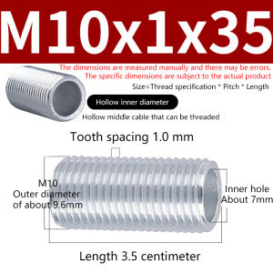 Fantic 10Pcs M10 Lamp Tooth Tube Metal Hollow Threaded Tube Screw Nut Lamp Cap Galvanized Chandelier Connect Rod Fixed Base