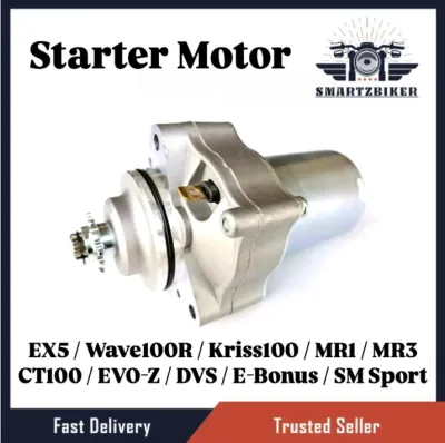 Starter Motor Assy EX5 Wave100R Wave 100 R 100R Kriss100 Kriss MR1 MR3 CT CT100 EVOZ EVO-Z EVO Z DVS 110 DVS110 E Bonus110 EBonus Bonus SM Sport SMSport Startor Stater Stator Moto