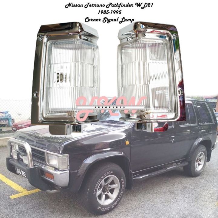 Left Right Pair Chrome Side Marker Signal Lights Fit For 90-97 Nissan D21 Pickup