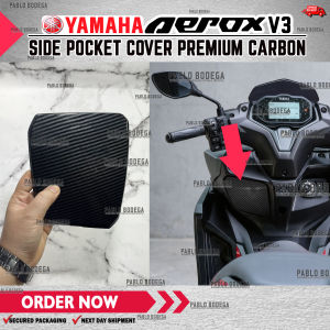 Yamaha Aerox V3 Side Pocket Cover (Carbon Finish) – Charger Pocket Cover | Plug & Play Yamaha Aerox V3