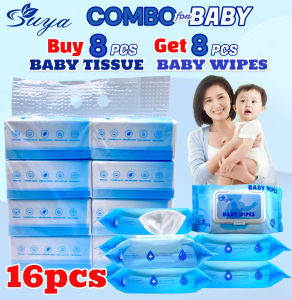 BUY 8 PCS BABY TISSUE GET 8 PCS BABY WIPES COMBO FOR BABY