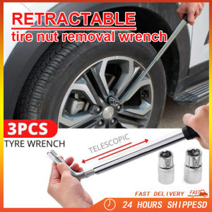 3pcs/set Original Tire Wrench for Car L-Type Wrench 19mm/23mm Retractable Mobile Socket Wrench