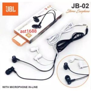 Headset Handsfree JBL JB-02 Earphone JB02 Music Stereo Mega Bass With Mic For Telephon Gaming Daily Use