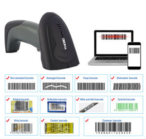 Máy quét mã vạch siêu thị YHD 5300CM 1D đọc mã vạch để bàn không dây đế sạc dùng trên Máy tính Laptop