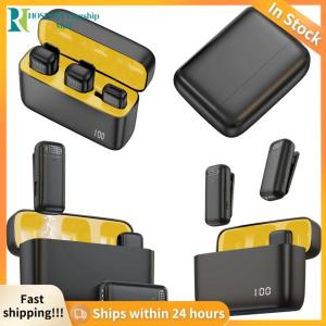 【HFM】 Wireless Noise Cancelling Collar Microphone with Digital Screen and Rechargeable Charging Case for Karaoke Events