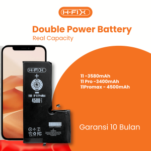 HFIX - Baterai IP 11 / 11 Pro / 11 Promax  Double Power High Capacity
