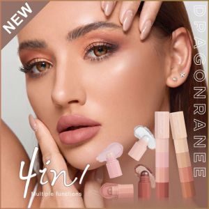 Lazy Eyeshadow Set 4 Sections Matte Eyeshadow Stick Waterproof Pearlescent Eye Painting Set