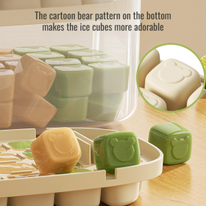 กล่องน้ำแข็ง ป้องกันการรั่วซึม การแช่แข็งอย่างรวดเร็วแบบมัลติฟังก์ชั่น กดตะแกรงน้ำแข็ง วัสดุเกรดอาหาร