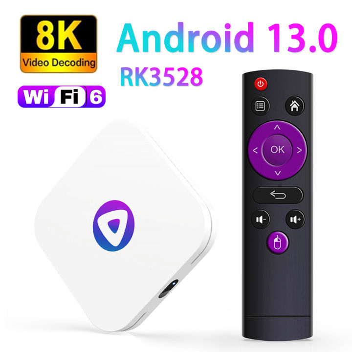 H96 Max Android 13.0 TV Box 4GB/64GB Quad Core 8K Ultra HD Wi-Fi Lettore Multimediale