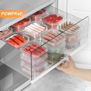 【PCWFKef】 1 cái hộp bảo quản thực phẩm tủ lạnh đông lạnh thịt rau tươi giữ hộp trong suốt nhà bếp hộp lưu trữ kín