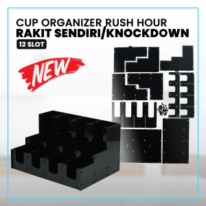 Cup Organizer Sederhana Isi 12 Slot Daily Rush Bahan Full Akrilik