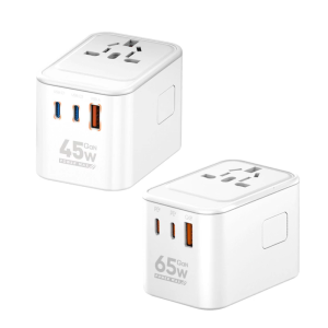 45W 65W Worldwide Travel Plugs Adapter Supports Over 300 Countries with Two USB C and USB A Port