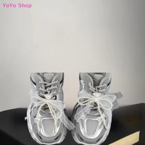 💕 YoYo Shop 💕 Lace Bow Imitation Keychain Removable Shoe Buckle Bag Pendant Accessories Heart Pendant Aesthetic Key Holder Gifts