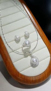 Set bộ Ngọc Trai thật bạc 950 kiềng bạc mềm 40cm