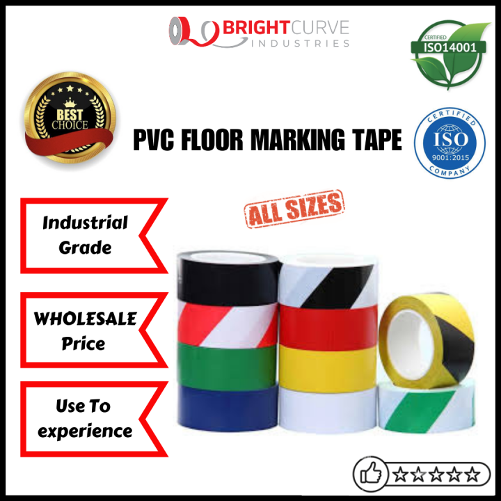 Industrial Grade PVC Floor Marking Tape 12mm, 24mm, 48mm Lazada