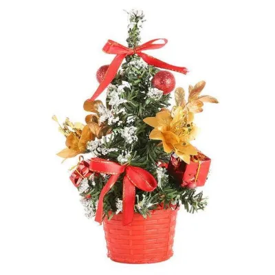 Mini Artificial Christmas Tree Tabletop Decor Led Light Pine Needle Ornament Home Office Desk Display