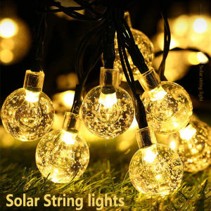 Solar 100 led string fairy light Christmas light with Outdoor Waterproof  Garden /Party LED Solar String Lights Bubbles Crystal Fairy