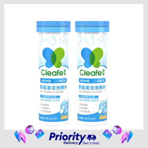 Cleafe Tea Stain Remover Effervescent Tablets Tea Coffee Stain Removal Cleaning Tea Cup Bottle Kettle Active Oxygen Stain Removal Formula No Harmful Chemicals