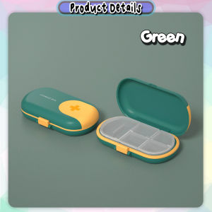 Portable Medicine Cutter Container Tablet Dispenser With Pill Cutter Pill Box 切药器 药盒 Bekas Ubat -TV17
