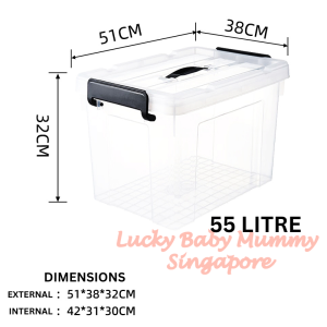 Transparent Large Storage Box with Handle | Heavy-Duty Clear Organizer | Stackable【FireheartWarrior】