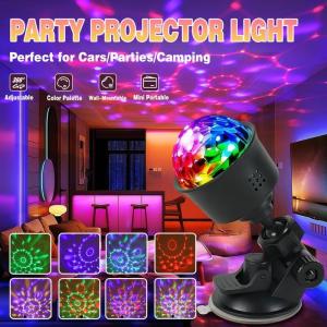 Car Projector Light USB Powered Ambient Light with Colorful Sound Control Flash for Room Decoration