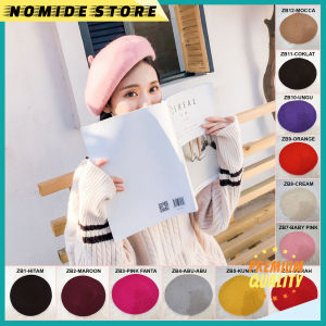 Topi Baret Winter Wanita Dewasa Inggris Casual Fashion Import Baretta Topi Pelukis Varian Warna ZB