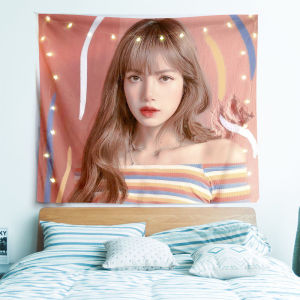 Lisa Tapestry BLACKPINK Decor แขวนผนังพื้นหลัง 3D การพิมพ์ผ้าผ้าม่านหน้าแรกห้องนั่งเล่นตกแต่งห้องนอน Ins