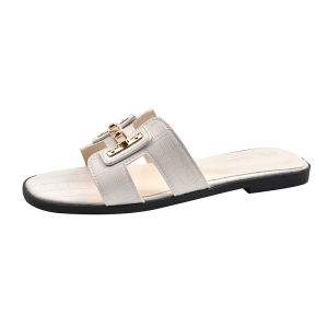 Plus Size 2025 Summer New Versatile WomenS Beach Slippers Flat Sandals For Outdoor Wear