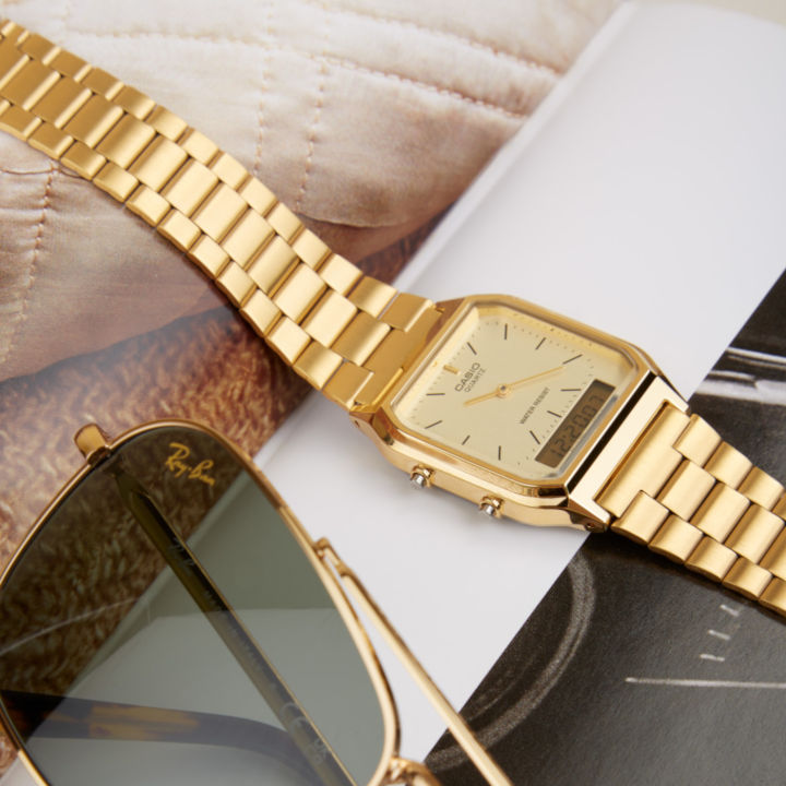 Casio aq 230 online gold