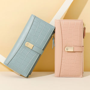 David Jones Paris Long Crocodile Wallet 2 Fold Phone Card Holder Organiser for Women and Gilrs