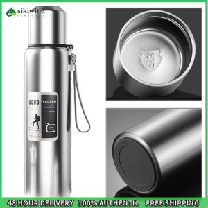 Sikiwind 600-1000ml 316 Stainless Steel Insulated Thermal Tumbler with Handle Rope Thermal Mug Tumbler Bottle for Hot Cold Drink