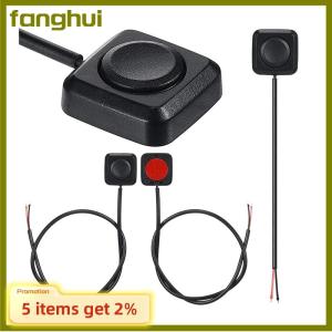 fanghui 1Pc Momentary Push Button On Off Switch Black Plastic 12V 24V Car Alarm Button DIY Flashlight Surface Mount Mini Button Switch