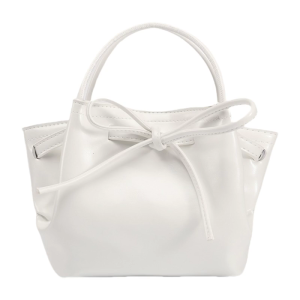 กระเป๋าทรงถังสำหรับผู้หญิงกระเป๋าสะพายไหล่กระเป๋าหนัง PU โบว์หวานสไตล์เกาหลีกระเป๋าสะพายข้างกระเป๋าไปรษณีย์แบบง่ายๆสำหรับทุกวัน