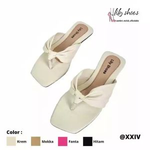 DALLEYA COLLECTION - Crayon Sandal Wanita Selop / Slip Teplek Tali Untuk Di Rumah / Casual Real Pict by lily shoes