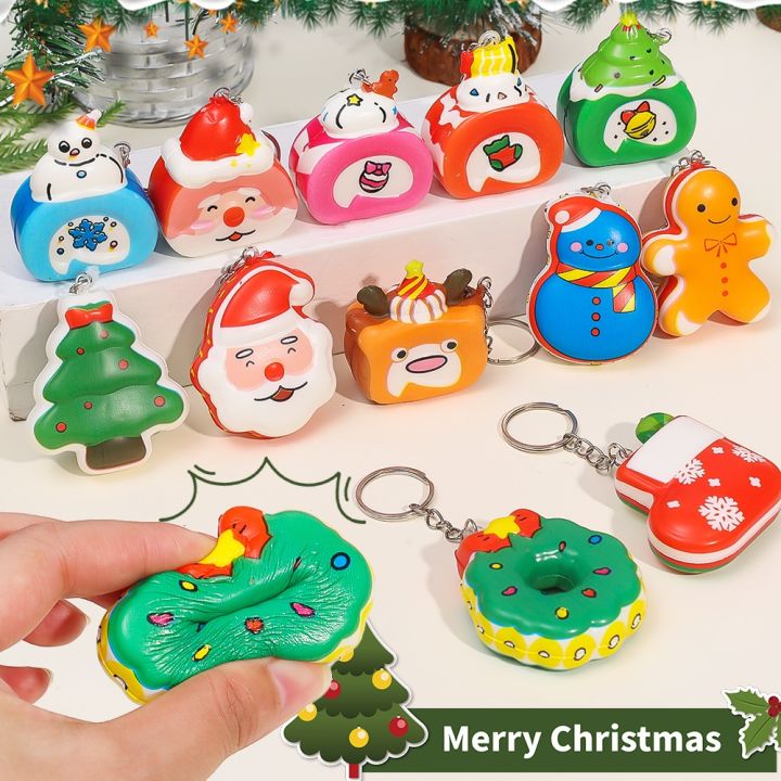 5Pcs Christmas PU Slow Rebound Squishy Finger Pinch Toys