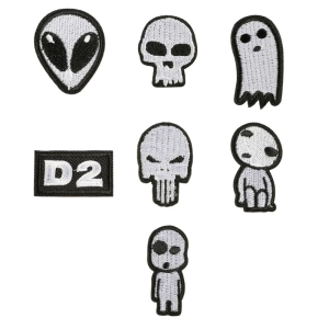 7 Pcs Cartoon Alien Head Iron On Patches Applique Patches Repair Patches Embroidery Patches for Clothes Decoration