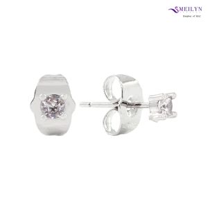 MEILYN Anting Korea Pesta Tusuk Lapis Emas Permata Satu Putih - All Variant