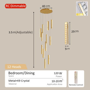 Stair Chandelier Modern Pendant Light Stairway Light Long Drop Hanging Lights crystal Ceiling Lamp