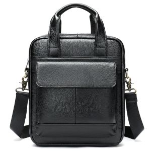 Edern da thật Mới Túi Đeo Vai dành cho nam thời trang Phục Hưng cặp đựng tài liệu doanh nhân dung tích lớn Túi đeo chéo dọc cowhdie Túi xách