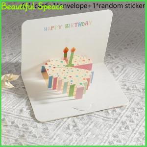 Beautiful 3D Happy Birthday Card Cake Flower Card With Envelope Funny Birthday Card For Women Men Kid Friends Greeting Cards Gift Party