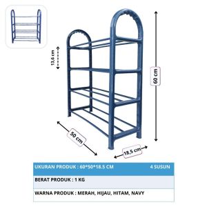 RW04 - Rak sepatu portable Tempat sendal Shoes rack 4 susun