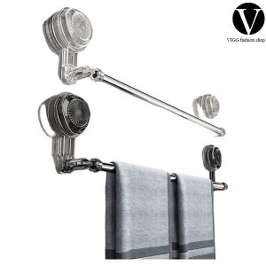 Light luxury suction cup telescopic multifunctional rotatable towel rack shoe rack punch-free bathroom storage rack