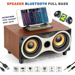 Speaker Bluetooth Full Bass MITSUYAMA MS-4020BT seri 4078 Karaoke 2 Woofer Baterai Cas 6800mAh | salon bluetooth full bass | speaker aktif