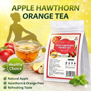 READY | 100% Natural Apple Hawthorn Orange Tea: Refreshing Taste Remarkable Weight Loss (Premium Apple Hawthorn & Orange Peel Herbal Tea Bags - Caffeine-Free Sugar-Free)