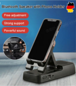 Bluetooth Speaker with Phone Holder Foldable Phone Stand Rotatable 360 Adjustable Height Pad Stand