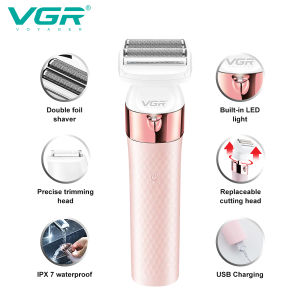 VGR V-729 WATERPROOF 2 IN 1 ELECTRIC EPILATOR SHAVER SET FACE BODY LADY WOMEN USB HAIR REMOVAL WOMEN MESIN WANITA V729