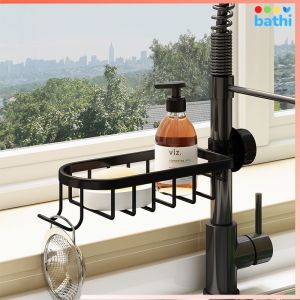 Rak Gantung Dapur Kamar Mandi Portable Shower Organizer Adjustable Faucet Drainage Shelf WB8007