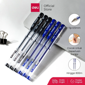 Deli Pulpen Gel / Gel Pen 0.5 mm Nyaman Digenggam EG65