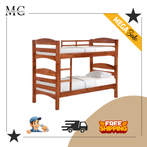 【LOCAL SELLER】 JAN CHERRY DOUBLE DECKER BED SINGLE/SUPER SINGLE ( FREE DELIVERY & INSTALLATION)